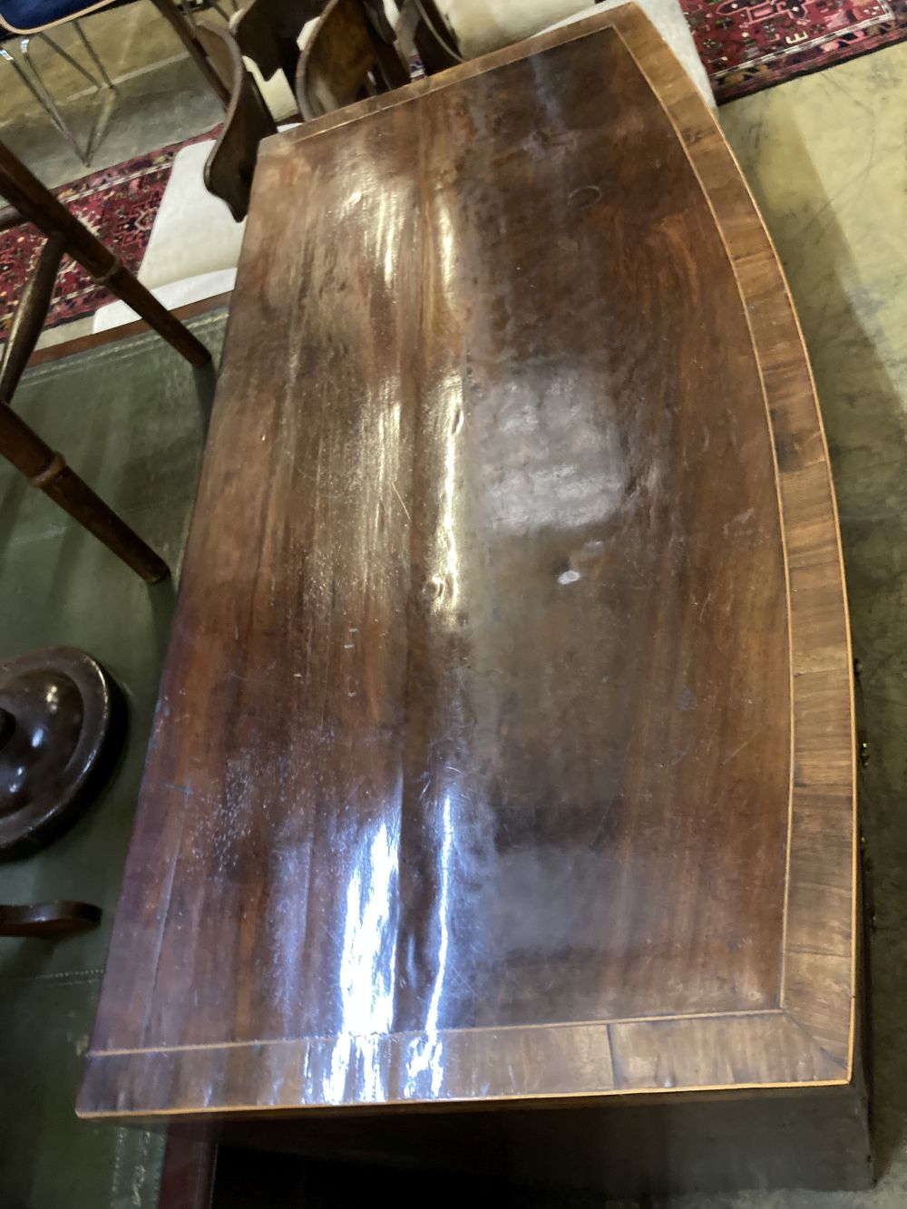 A Regency mahogany bowfront chest, width 102cm depth 50cm height 92cm